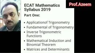 Short syllabus for ECAT prepation 2019 for All Subjects