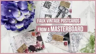 🌸📭Faux vintage postcards from a junk journal masterboard | junk journal with me