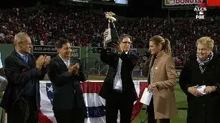 Red Sox presented with AL trophy