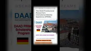 DAAD Postdoctoral Researchers International Mobility Experience  (Fully Funded) #scholarship #2024
