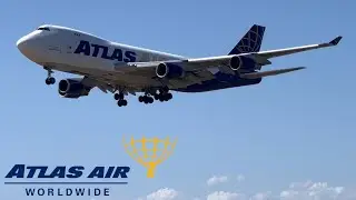 Atlas Air B747-400F Landing at Adelaide International Airport