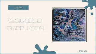 Acrylic Pour (#62) &diams; Wrecked Tree Ring, 10x10 Canvas