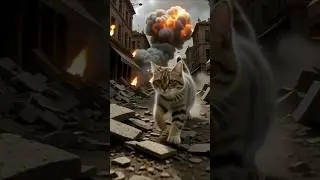 Super Cat is saving lives in a war zone #cat #warzone #catlovers #catdoinghumanthings #shortvideo