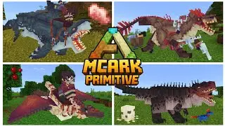 MC ARK PRIMITIVE Para Minecraft Bedrock/PE 1.21+ | Addons De dinosaurios 
