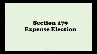 Section 179 Expense Election