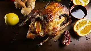 Утка запеченная с яблоками и апельсином/Duck baked with apples and orange