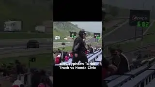GMC Typhoon Turbo Truck vs Honda Civic 🔥 Unexpected Drag Race!  #carshorts #dragracing