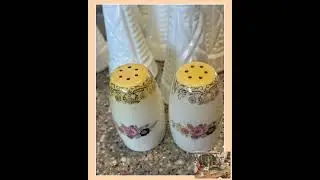 Vintage salt and pepper shakers, spring flowers