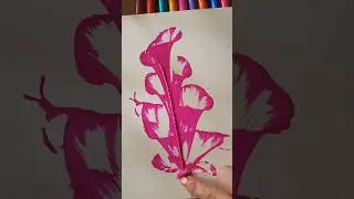 DIY Thread Art 🌈/ String pull Art 😍💕 #shorts #watercolor #threadart #shortsvideo #painting #canvas