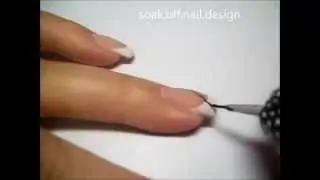 Френч с цветами двойной мазок/French manicure with pink and white one stroke flower