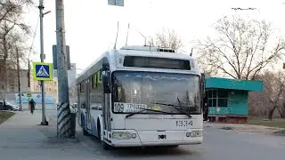 🚎Сябар на 109!🔴 Троллейбус БКМ-321 Сябар 1334 на междугороднем маршруте 109🏙️поездка по г. Энгельсу🔴