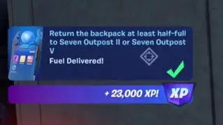 Return The backpack at least Half - full 2 seven outpost V in Fortnite￼