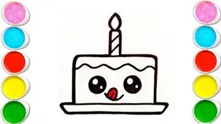 Birthday Cake Drawing, Painting & Colouring For Kids & Toddlers_ EasyArt 