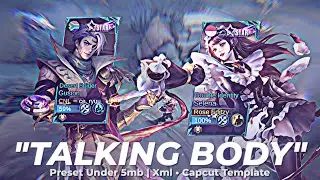 Talking Body🥀 MLBB Typography Preset Alight Motion & Capcut Template by Rose Editzy🥀