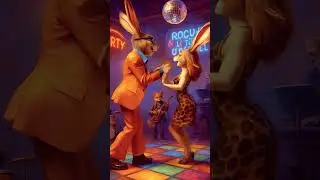 Groovy Bunny Jive Dance-Off 🐰💃 | Retro Short #jivedance #bunnydance #shorts