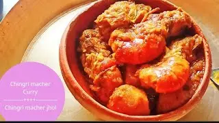 chingri macher recipe| chingri macher curry| chingri macher jhol| chingri mach ranna
