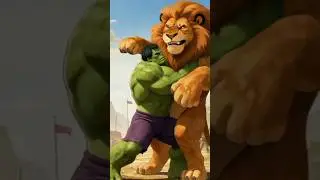 hulk vs lion 🦁 valage monkey 🐒#viral #monkey #viralvideo #funny #shorts #shortvideo #hulk #hindisong