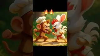 Epic Monkey vs. Big Cock Kungfu Battle 🥋🔥 #shorts #youtube #youtubeshorts