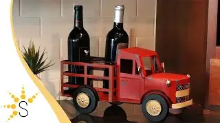Sunnydaze Rustic Red Truck Metal Wine Rack-XCA-279