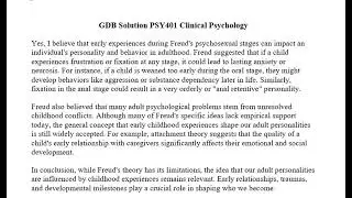 GDB Solution  PSY511 : Environmental Psychology