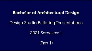 Bachelor Studio (Part 1)