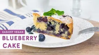 Easy vegan blueberry cake recipe - light, moist and fluffy
