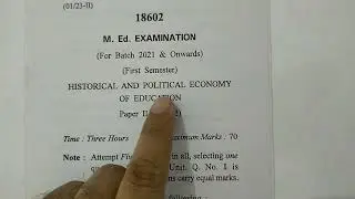 Historical and political economy of education m.ed previous year question paper cdlu / m.ed pyq