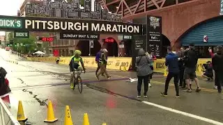 Wesley Kiptoo crosses Pittsburgh half marathon finish lineo