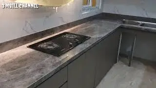 MEJA DAPUR MENGGUNAKAN TOP TABLE QUADRA,,BIKIN IBU