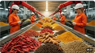 Spice Grinding & Packaging Factory &ndash; How Giant Rotating Machines Turn Raw Spices into Fine Powder