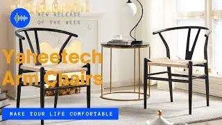 Yaheetech Y-Shaped Backrest Dining Chair w/ Woven Seat #armchair