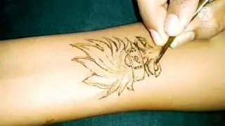 Kakashi hatake face tattoo mehndi design |How to draw Kakashi tattoo |anime character Kakashi tattoo