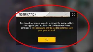 Free Fire Max Notification Due to Android system upgrade, to ensure the safety and link among guest