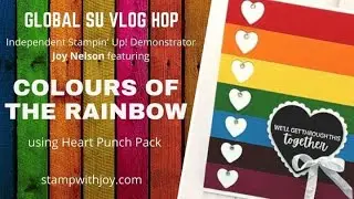 Heart Punch Pack and Here Together Bundle - Rainbow Strip Card