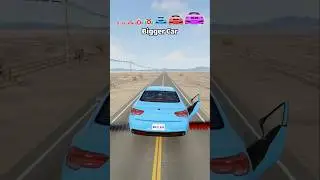 Большие и маленькие автомобили против острых шипов #шорты | BeamNG.Drive