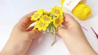 Crochet This Adorable Sunflower Drawstring Pouch! Perfect Gift Idea