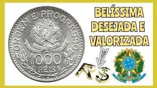 [MAGNÍFICA] Moeda de Prata 1000 Réis ano 1913 ESTRELAS SOLTAS