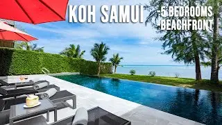 Beachfront Villa in Koh Samui for rent with 5 bedrooms right on Bang Kao beach in Thailand