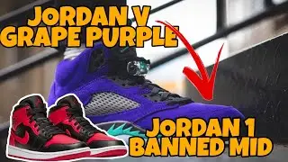 JORDAN 1 BANNED, JORDAN V GRAPE PURPLE ATBP!!!  (VLOG 4 OF 365)