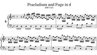 J. S. Bach - WTC I, Prelude & Fugue in D Minor, BWV 851, Harpsichord & Sheet Music