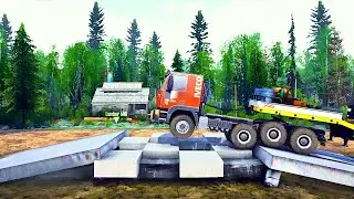 Грузовик против лежачих полицейских и разбитой дороги | MudRunner