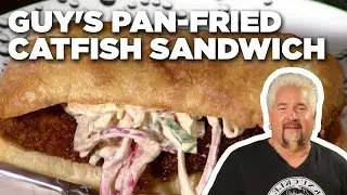 Guy Fieri's Pan-Fried Catfish Sandwich with Chipotle-Lime Slaw | Guy's Big Bite | Food Network