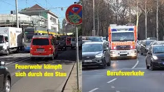 [Im dichten Verkehr] ELW BF Leipzig FW West und HLF FW Mitte