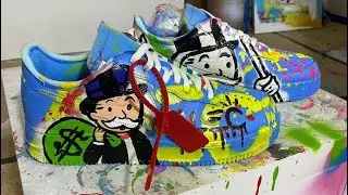 Painting on RAREST NIKE Air Force ONE MCA Virgil Edition! Ruined or enlightened?