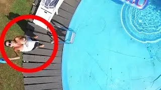 Drone Spy Woman в бассейне - идет ужасно неправильно! DJI Phantom 4 Crash