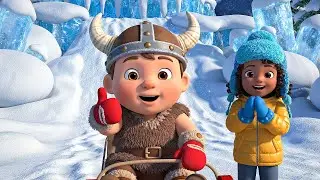 El bebé vikingo de Fortnite se deslizó por el hielo resbaladizo | Canciones Infantiles y Rimas para