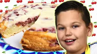 Quick Cherry Pie with sour cream filling. How to make Russian Cherry Sour Cream Pie