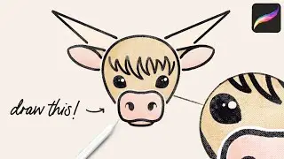 Procreate Risograph Effect: How to Draw this Cute Cow (Beginner Level Tutorial!)