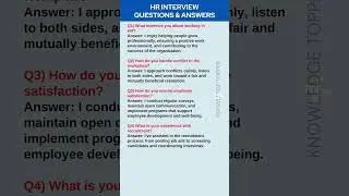 HR Interview Questions and Answers | Human Resources Interview Questions and Answers