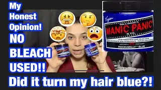 Впервые крашу волосы в синий цвет с помощью Manic Panic Rockabilly Blue! БЕЗ ОСВЕТЛЕНИЯ! ВЕГАНСКАЯ краска для волос!